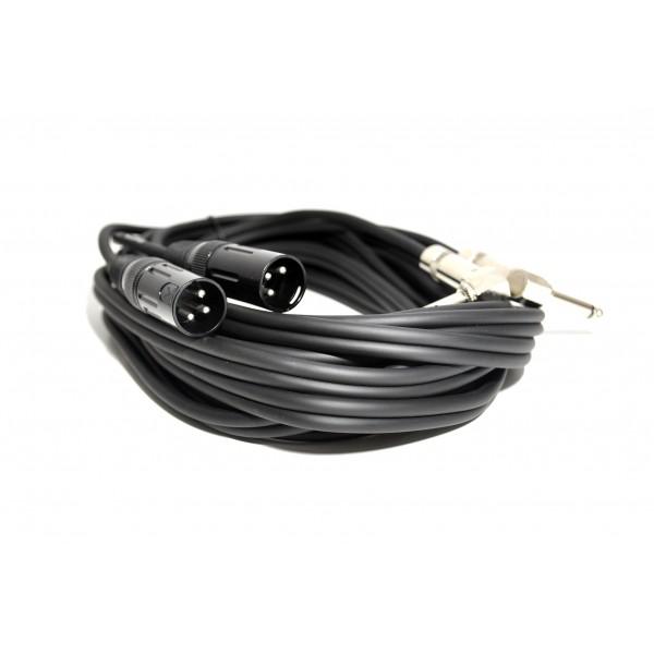 Cablu 2xXLR(tata) - 2xJack(6,3mm cu cot) - 5m - Cablu 2xXLR(tata) - 2xJack(6,3mm cu cot) - 5m
