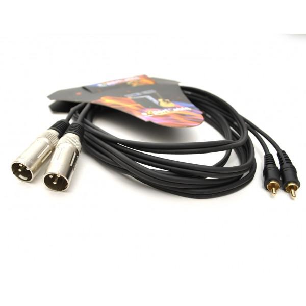 Cablu profesional 2RCA-2XLR - 3m - Cablu profesional 2RCA-2XLR - 3m