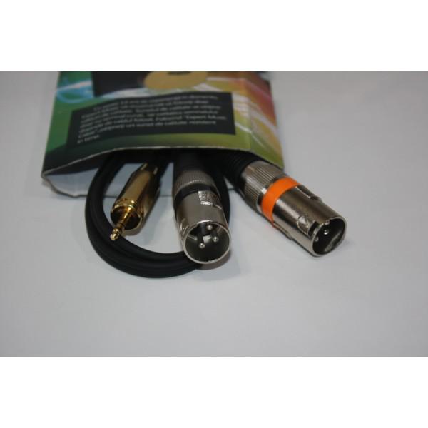 Cablu Jack 3.5mm x 2XLR Tata 5m - Cablu Jack 3.5mm x 2XLR Tata 5m