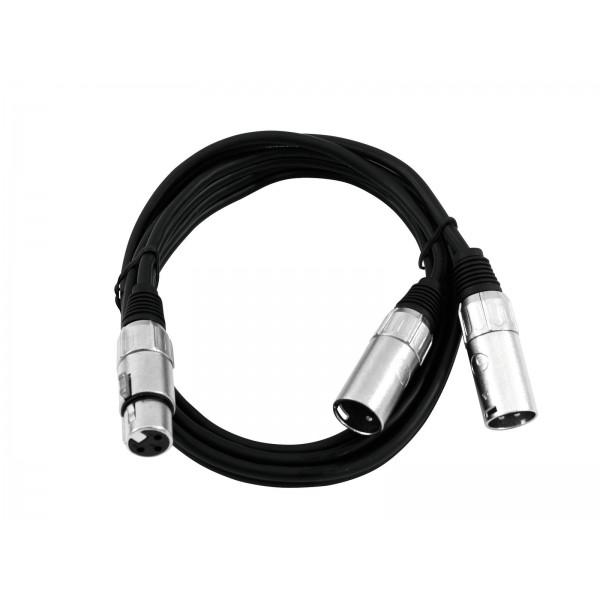 OMNITRONIC Cablu adaptor XLR (Mama) / 2xXLR (tata) SW 1m - OMNITRONIC Cablu adaptor XLR (Mama) / 2xXLR (tata) SW 1m
