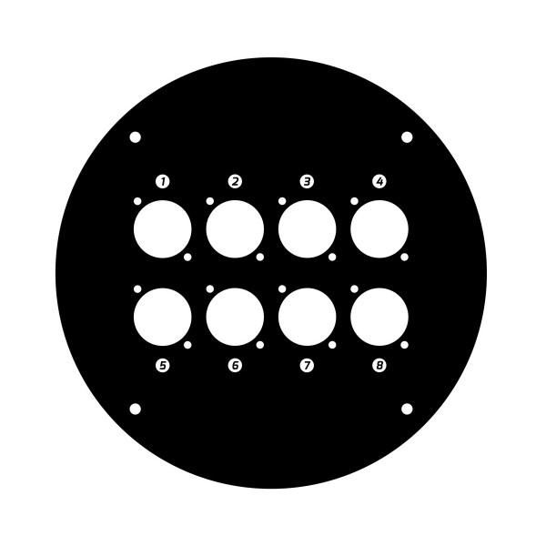 Panou frontal pentru rola de cablu cu 8 gauri 70225D8 - Panou frontal pentru rola de cablu cu 8 gauri 70225D8