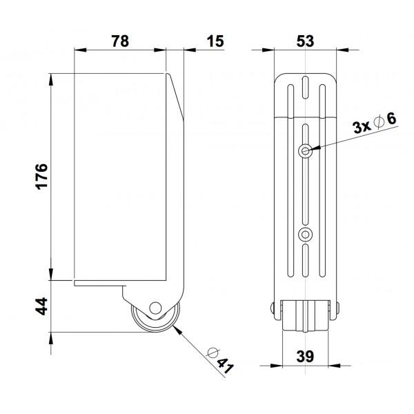 Adam Hall 3782 Edge Castor 40mm - Adam Hall 3782 Edge Castor 40mm
