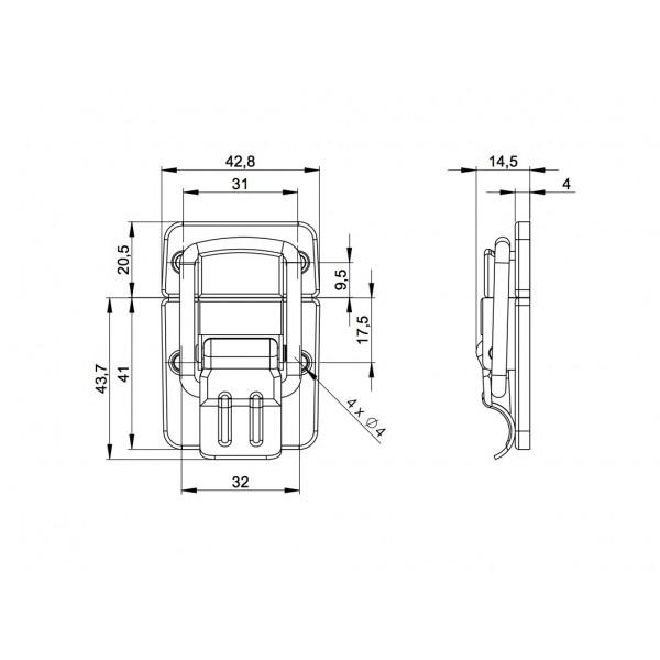 Adam Hall 1600 Drawbolt Medium - Adam Hall 1600 Drawbolt Medium
