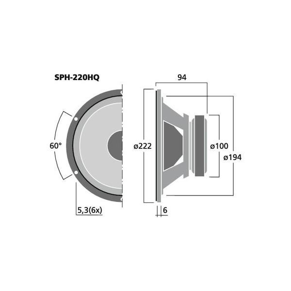 MONACOR SPH-220HQ Difuzor de bass - MONACOR SPH-220HQ Difuzor de bass