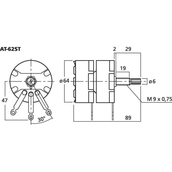 MONACOR AT-62ST Potentiometru - MONACOR AT-62ST Potentiometru