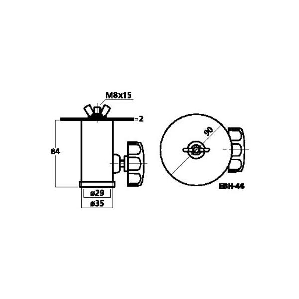 Adaptor stativ Monacor EBH-46 - Adaptor stativ Monacor EBH-46