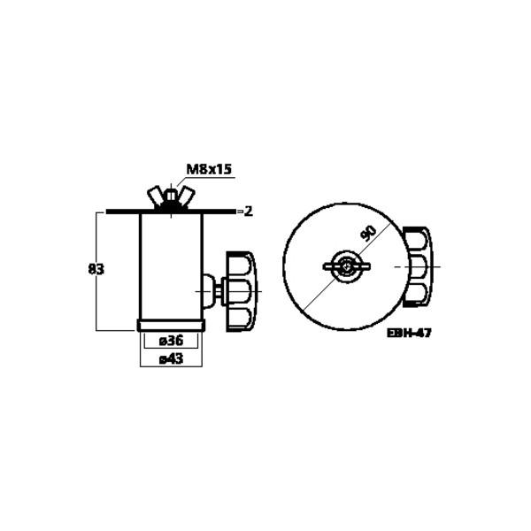 Adaptor stativ Monacor EBH-47 - Adaptor stativ Monacor EBH-47